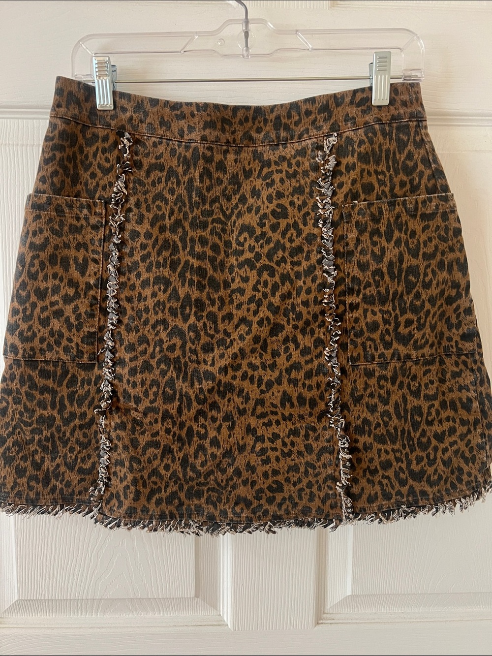 Umgee Leopard Print Mini Skirt in Brown and Black